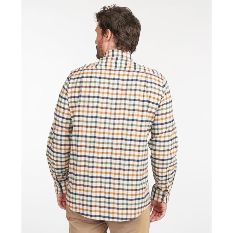 Barbour Hadlo Regular Fit Mens Shirt - Ecru Marl - William Powell