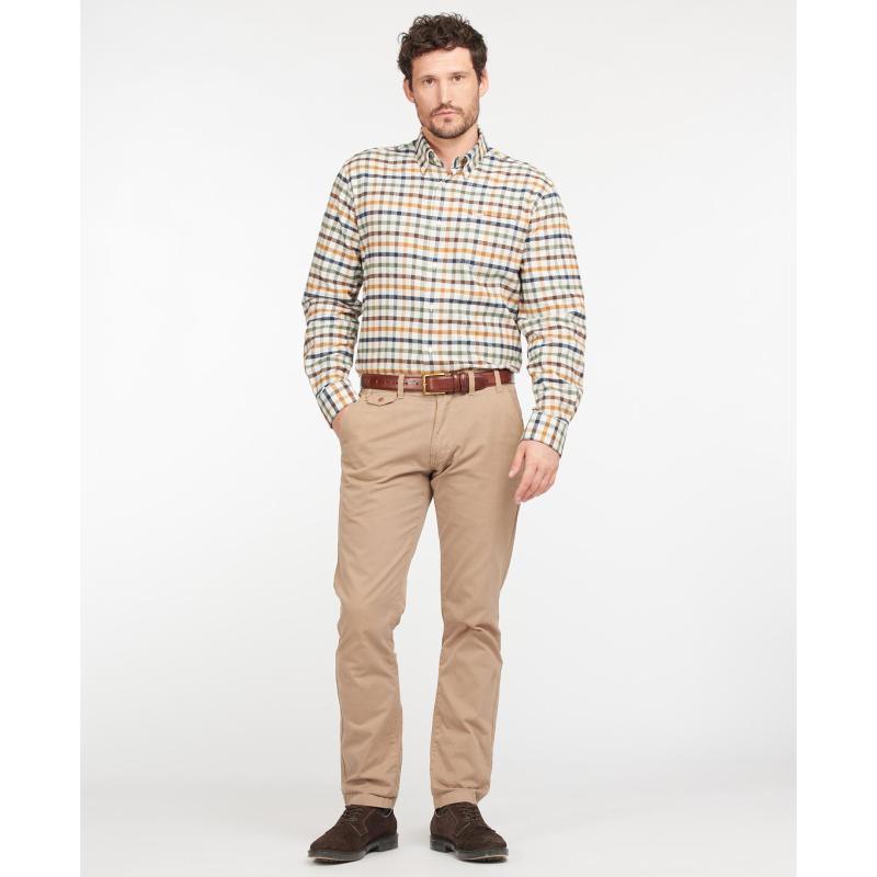 Barbour Hadlo Regular Fit Mens Shirt - Ecru Marl - William Powell