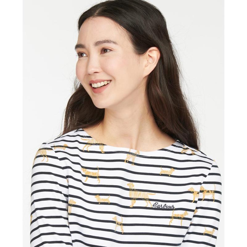 Barbour Hawkins Ladies Print Top - Off White Country Print - William Powell