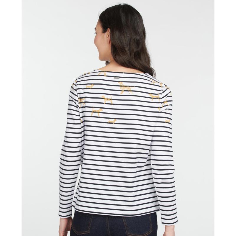Barbour Hawkins Ladies Print Top - Off White Country Print - William Powell