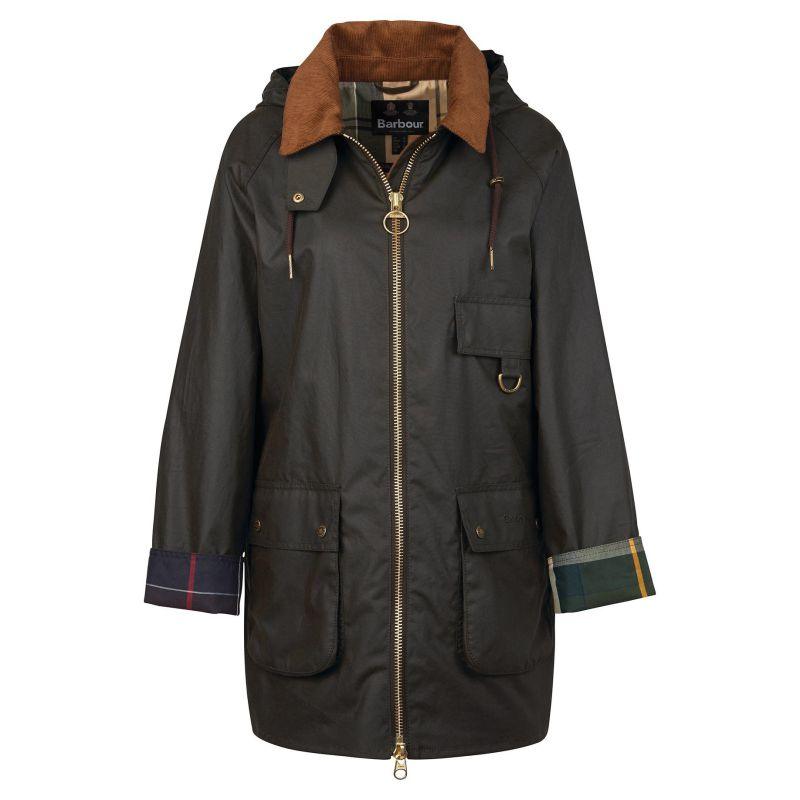 Barbour Highclere Ladies Wax Jacket - Olive - William Powell