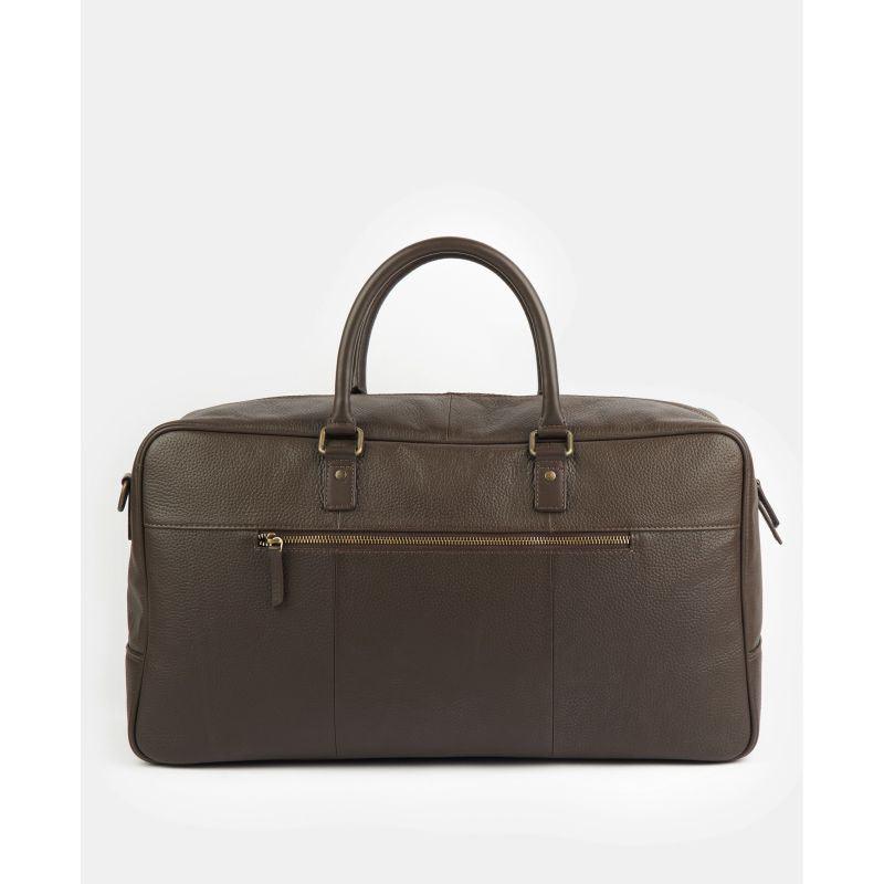 Barbour Highgate Mens Leather Holdall - Dark Brown - William Powell
