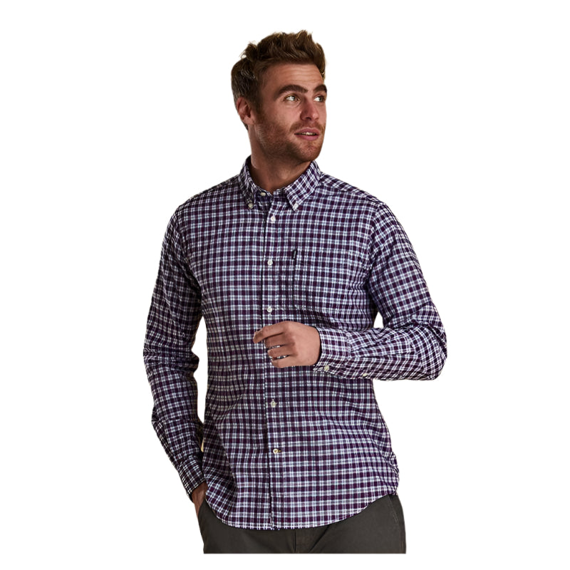Barbour Highland 1 Tailored Fit Mens Shirt - White - William Powell