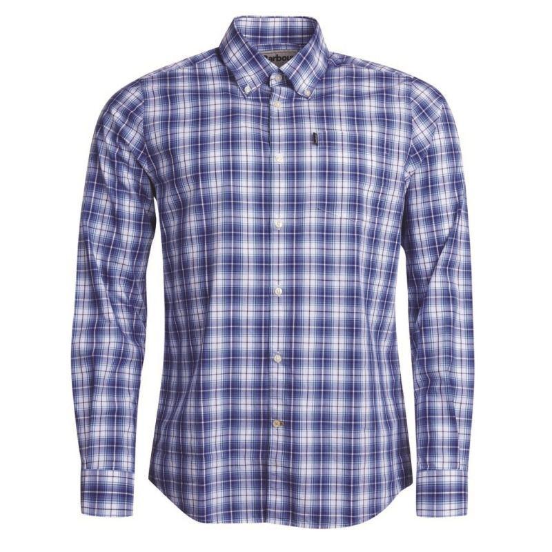 Barbour Highland 3 Tailored Fit Mens Shirt - Mid Blue - William Powell