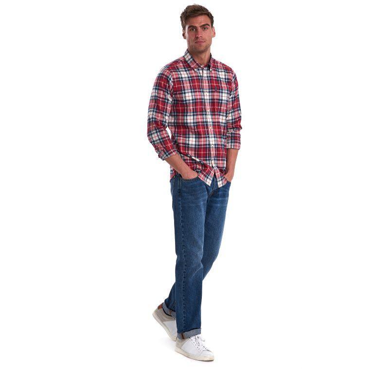 Barbour Highland Check 10 Tailored Mens Shirt - Red - William Powell