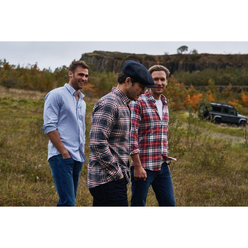 Barbour Highland Check 11 Tailored Mens Shirt - Grey Marl - William Powell
