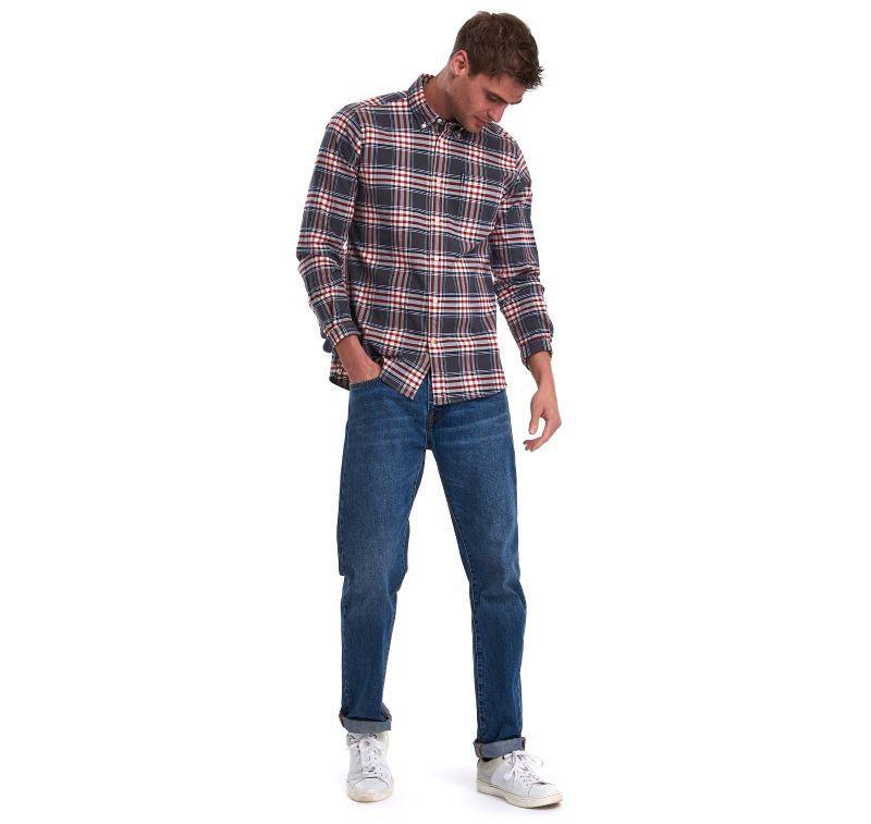 Barbour Highland Check 11 Tailored Mens Shirt - Grey Marl - William Powell