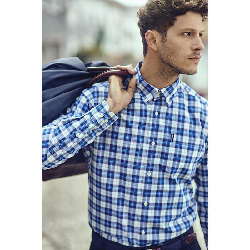 Barbour Highland Check 28 Tailored Fit Mens Shirt - Blue - William Powell