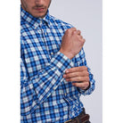Barbour Highland Check 28 Tailored Fit Mens Shirt - Blue - William Powell
