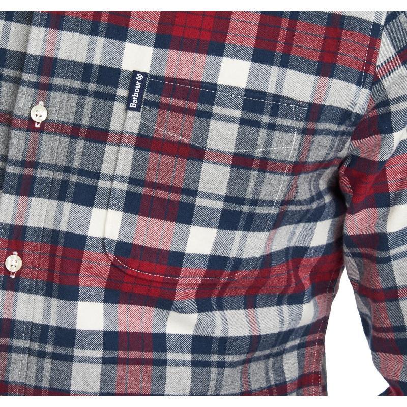 Barbour Highland Check 31 Mens Tailored Shirt - Rich Red - William Powell
