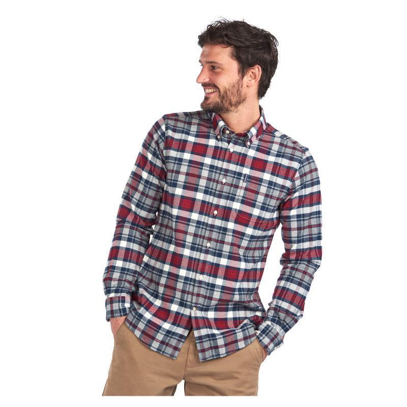 Barbour Highland Check 31 Mens Tailored Shirt - Rich Red - William Powell