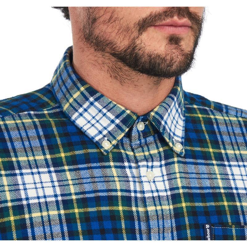 Barbour Highland Check 34 Mens Tailored Shirt - Bright Blue - William Powell