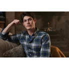 Barbour Highland Check 34 Mens Tailored Shirt - Bright Blue - William Powell