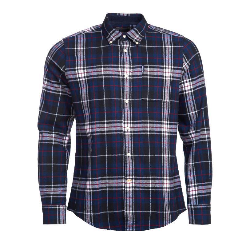 Barbour Highland Check 34 Mens Tailored Shirt - Navy - William Powell