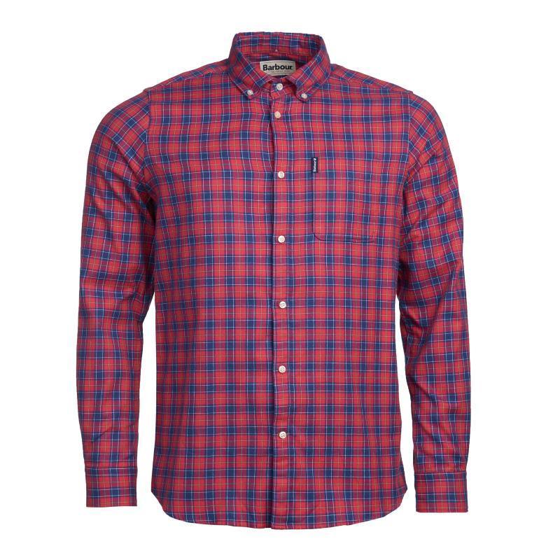 Barbour Highland Check 35 Mens Tailored Shirt - Red - William Powell