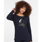 Barbour Homeswood Ladies Long Sleeve Tee - Navy - William Powell