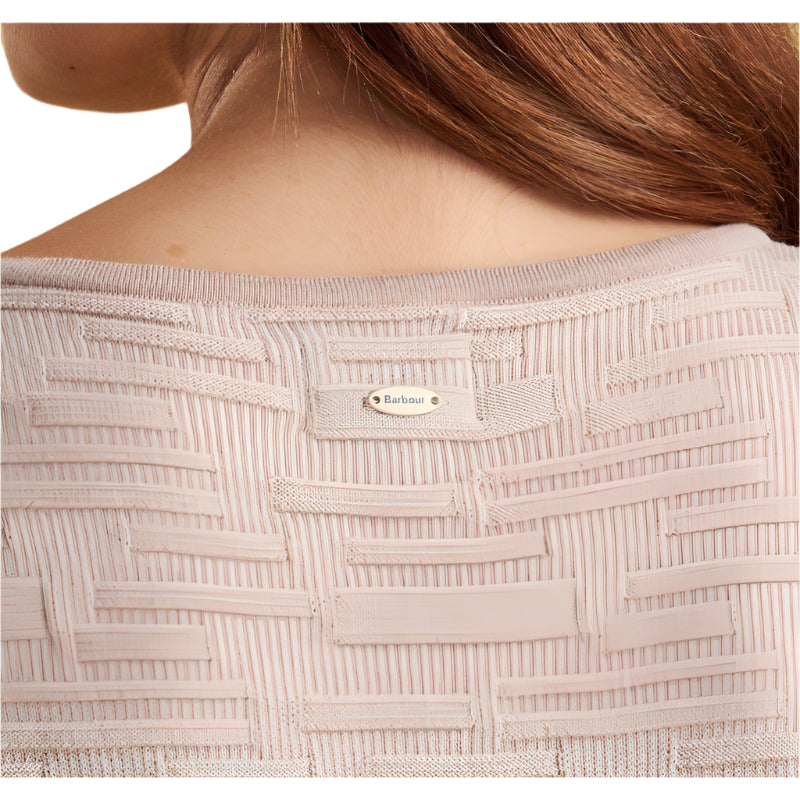 Barbour Islay Ladies Knit - Pale Pink/Off White - William Powell