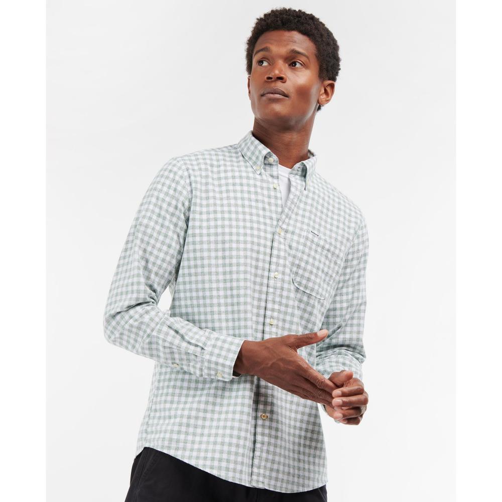 Barbour Kane Tailored Mens Shirt - Green - William Powell
