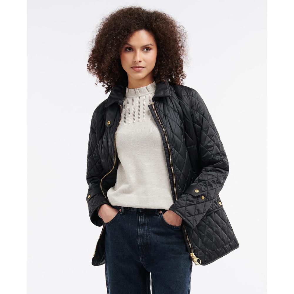 Barbour Kelham Ladies Quilted Jacket - Black/Ancient - William Powell