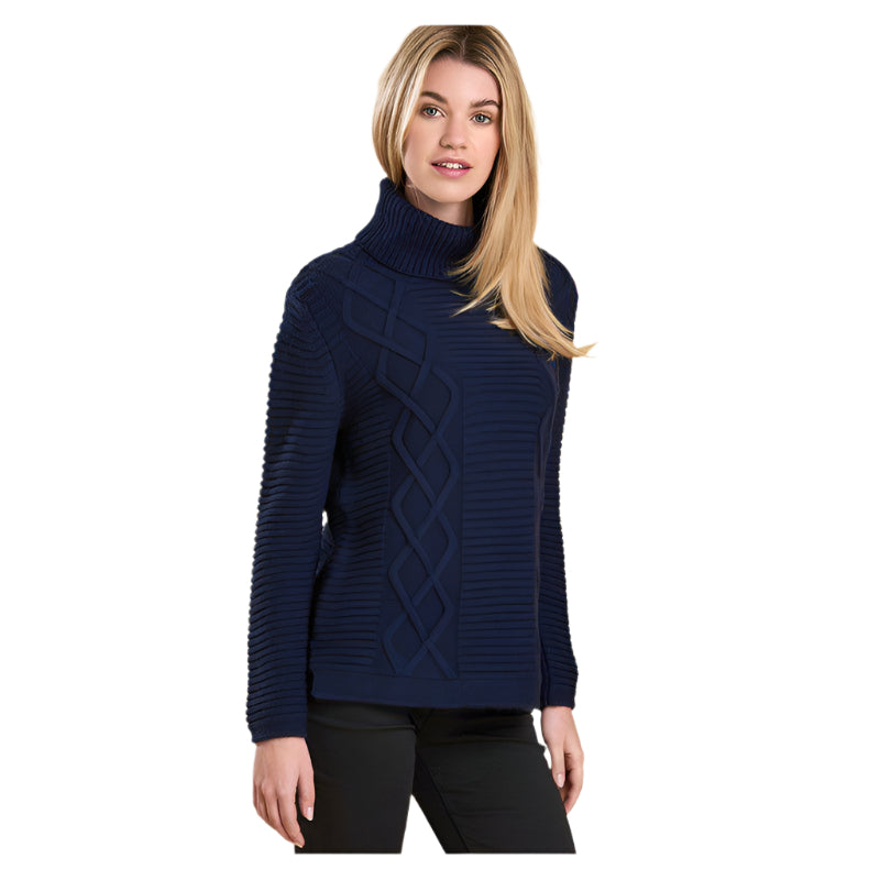 Barbour Ladies Court Roll Collar - Navy - William Powell