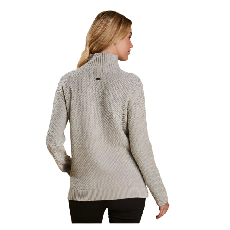 Barbour Ladies Leith Roll Collar Jumper - Light Grey Marl - William Powell