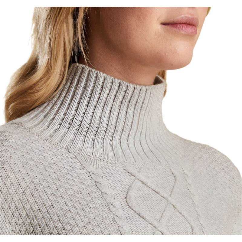 Barbour Ladies Leith Roll Collar Jumper - Light Grey Marl - William Powell