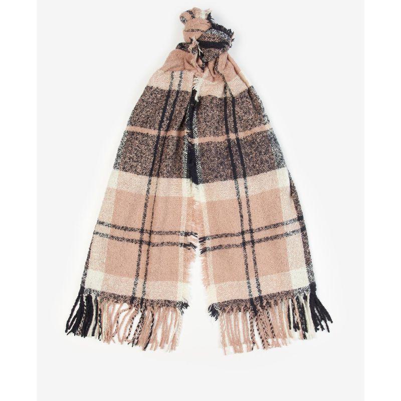 Barbour Ladies Tartan Boucle Scarf - Pink Midnight - William Powell