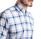 Barbour Madras Regular Fit Short Sleeved Mens Shirt - Blue - William Powell
