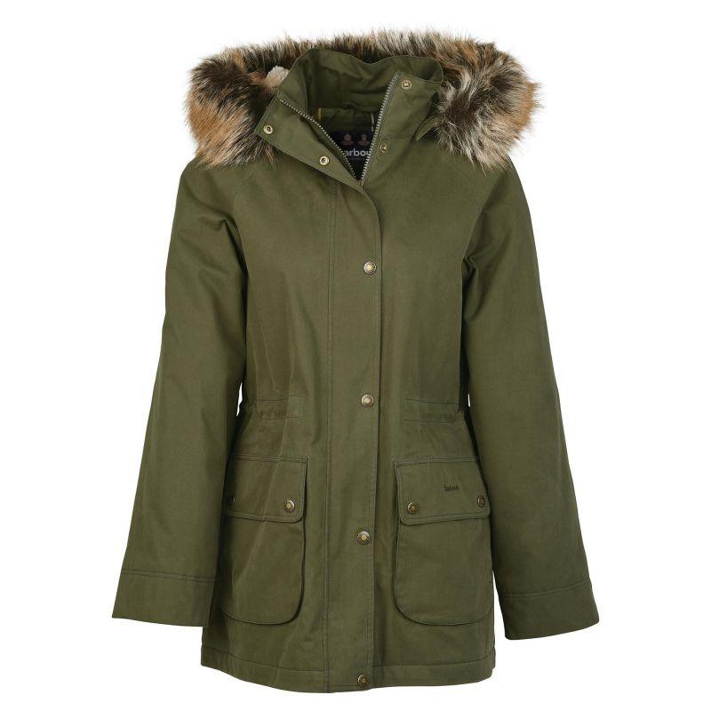 Barbour Meadow Ladies Waterproof Jacket - Olive/Classic - William Powell