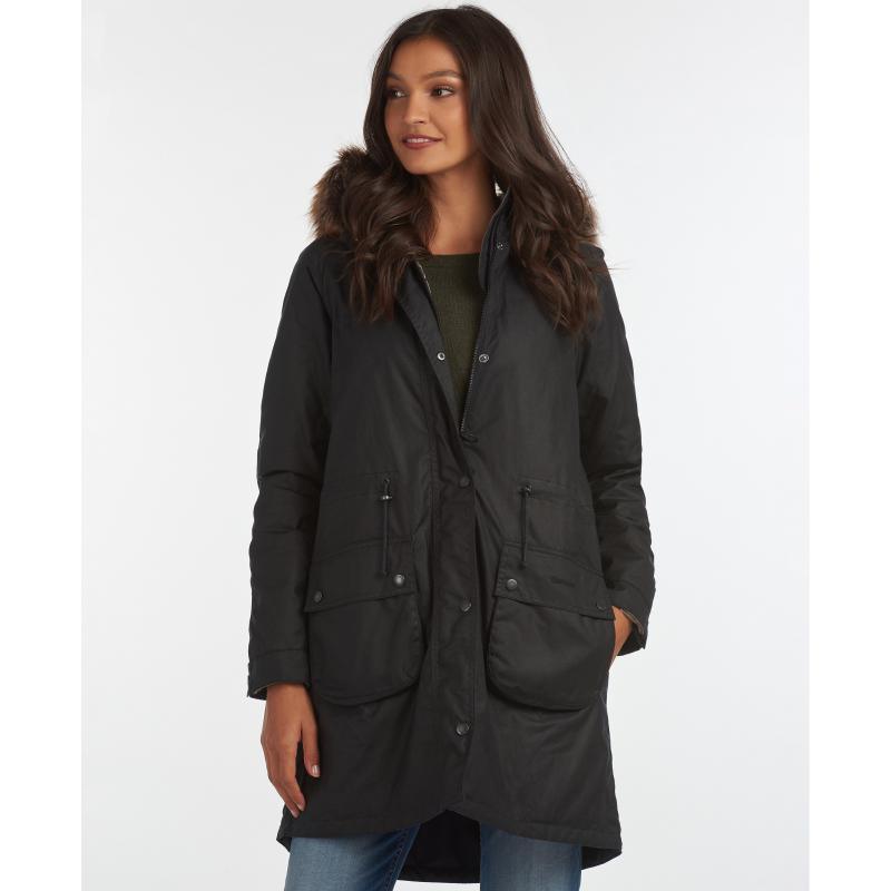 Barbour Mull Ladies Wax Jacket - Navy/Dress - William Powell