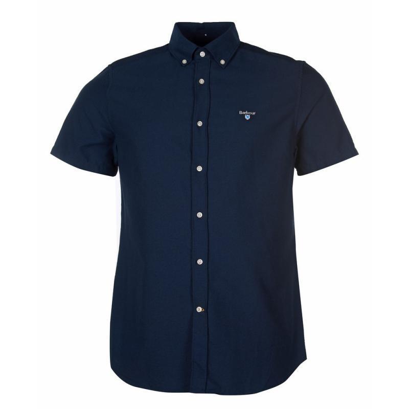 Barbour Oxford 3 Short Sleeve Tailored Mens Shirt - Navy - William Powell