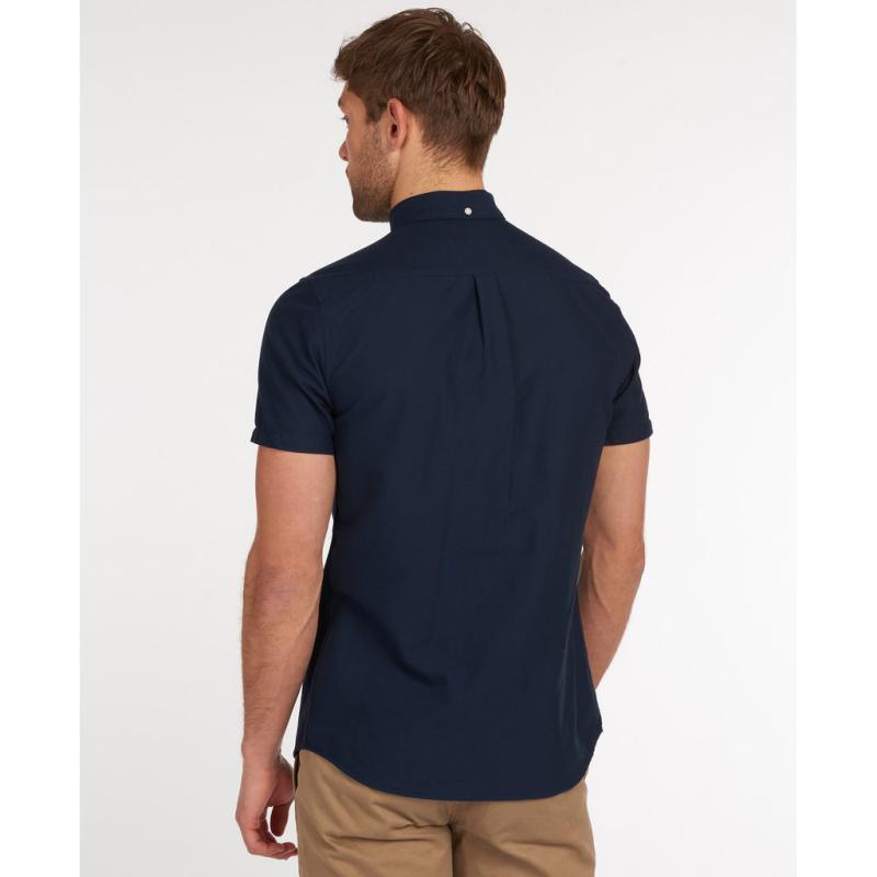 Barbour Oxford 3 Short Sleeve Tailored Mens Shirt - Navy - William Powell