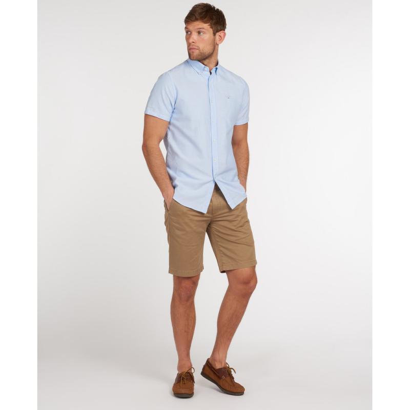 Barbour Oxford 3 Short Sleeve Tailored Mens Shirt - Sky - William Powell