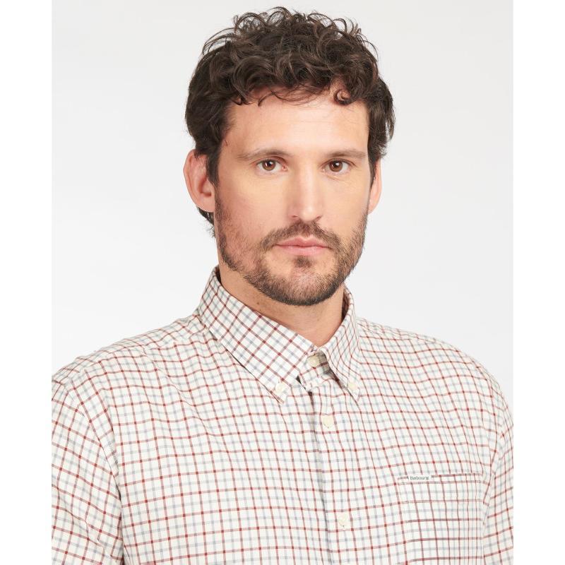 Barbour Preston Regular Fit Mens Shirt - Ecru - William Powell