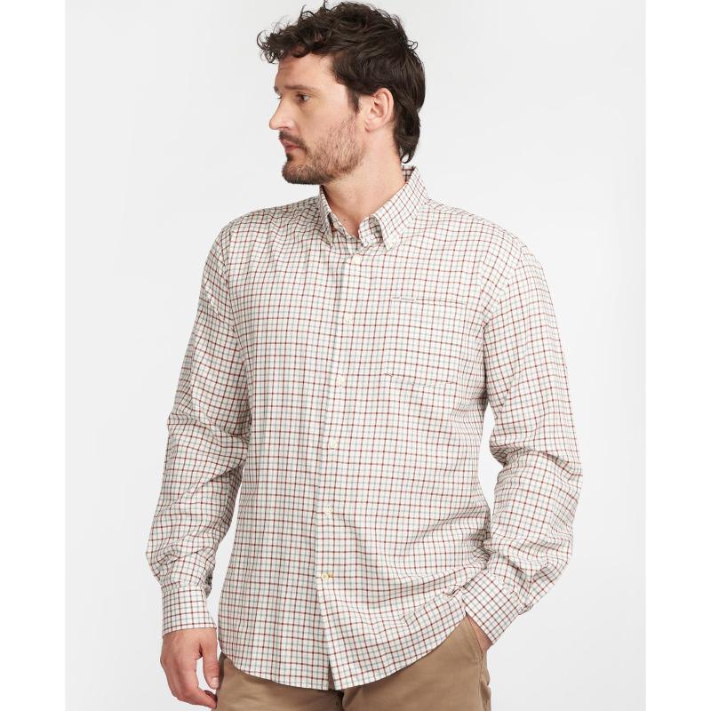 Barbour Preston Regular Fit Mens Shirt - Ecru - William Powell
