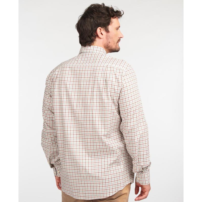 Barbour Preston Regular Fit Mens Shirt - Ecru - William Powell