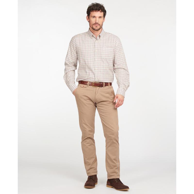 Barbour Preston Regular Fit Mens Shirt - Ecru - William Powell