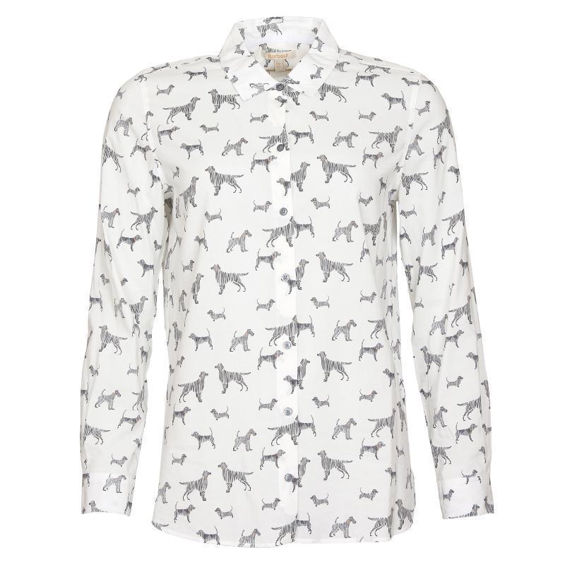 Barbour Safari Ladies Shirt - Off White Country Print - William Powell