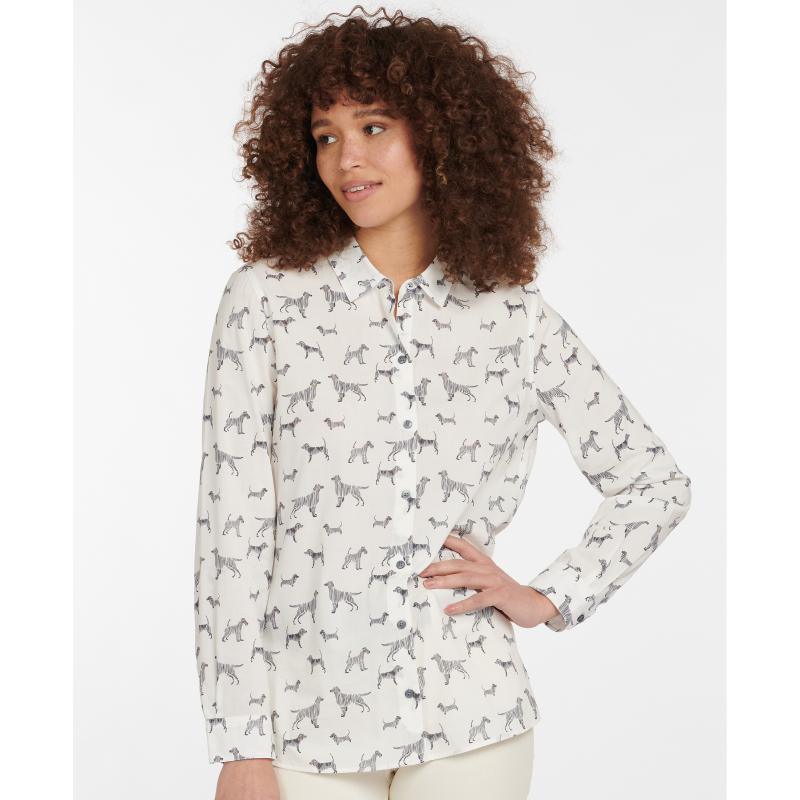 Barbour Safari Ladies Shirt - Off White Country Print - William Powell
