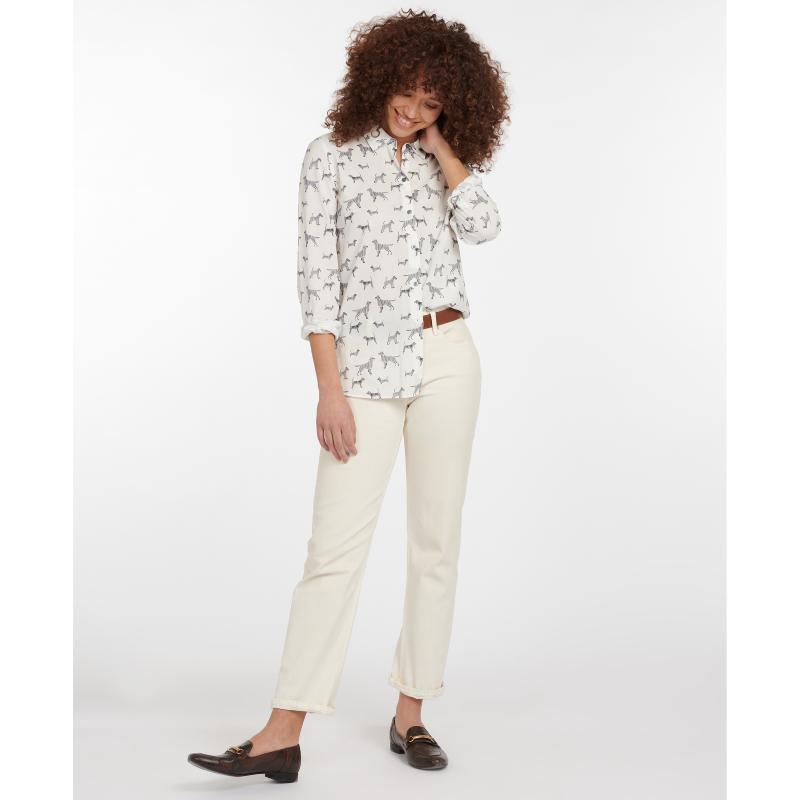 Barbour Safari Ladies Shirt - Off White Country Print - William Powell