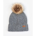 Barbour Saltburn Ladies Beanie & Tartan Scarf Set - Grey Rose - William Powell