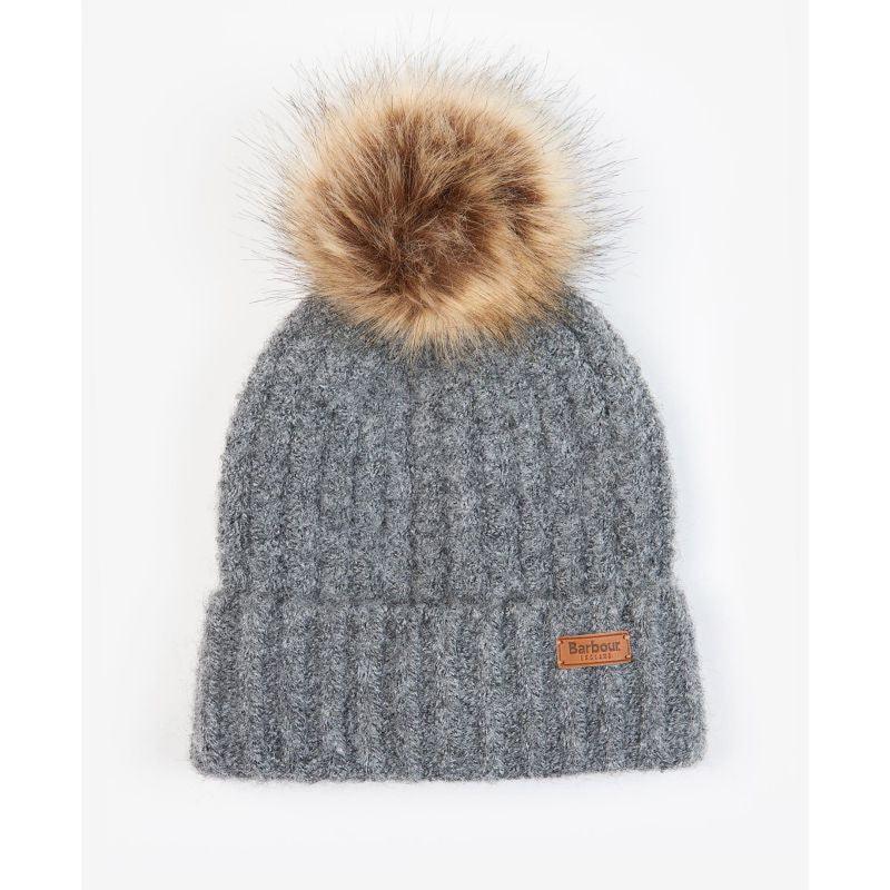 Barbour Saltburn Ladies Beanie & Tartan Scarf Set - Grey Rose - William Powell