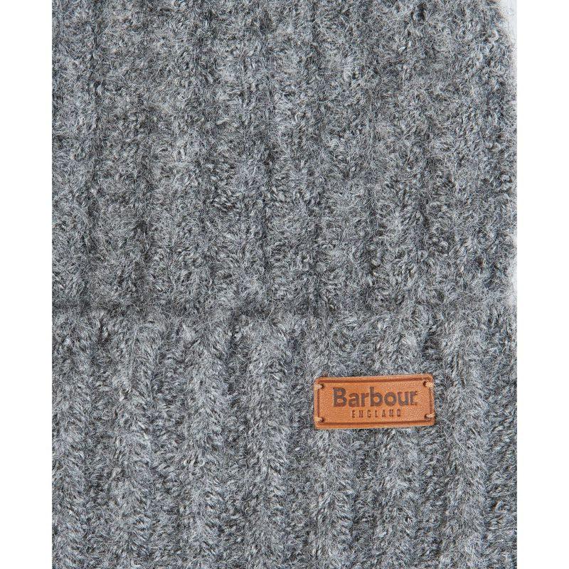 Barbour Saltburn Ladies Beanie & Tartan Scarf Set - Grey Rose - William Powell