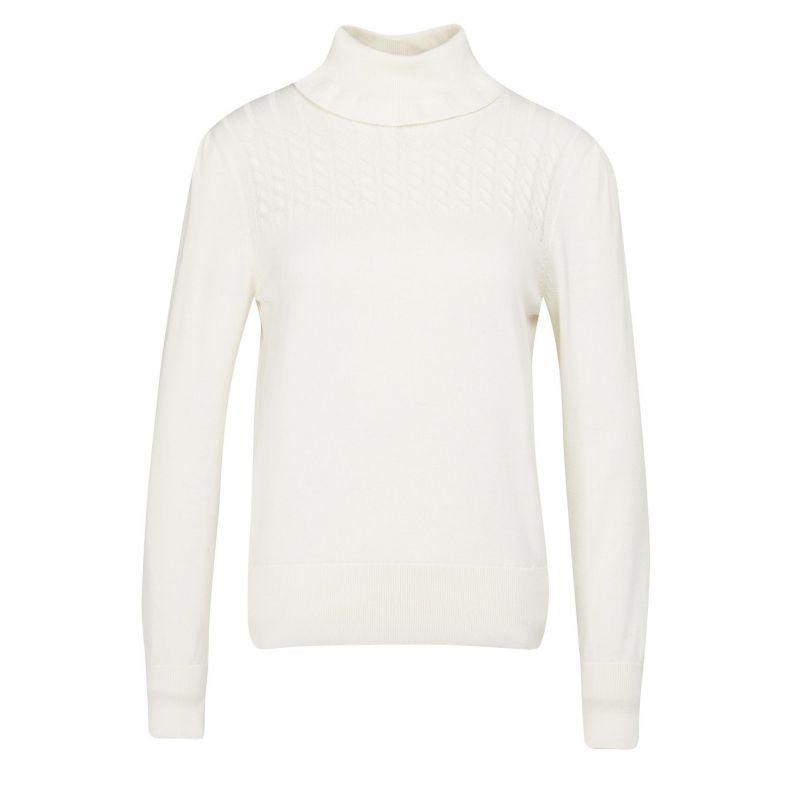 Barbour Scarlet Ladies Roll Neck - Cream - William Powell