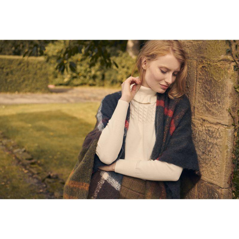 Barbour Scarlet Ladies Roll Neck - Cream - William Powell