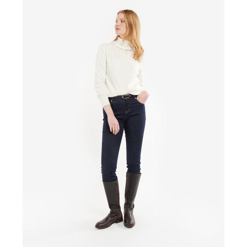 Barbour Scarlet Ladies Roll Neck - Cream - William Powell