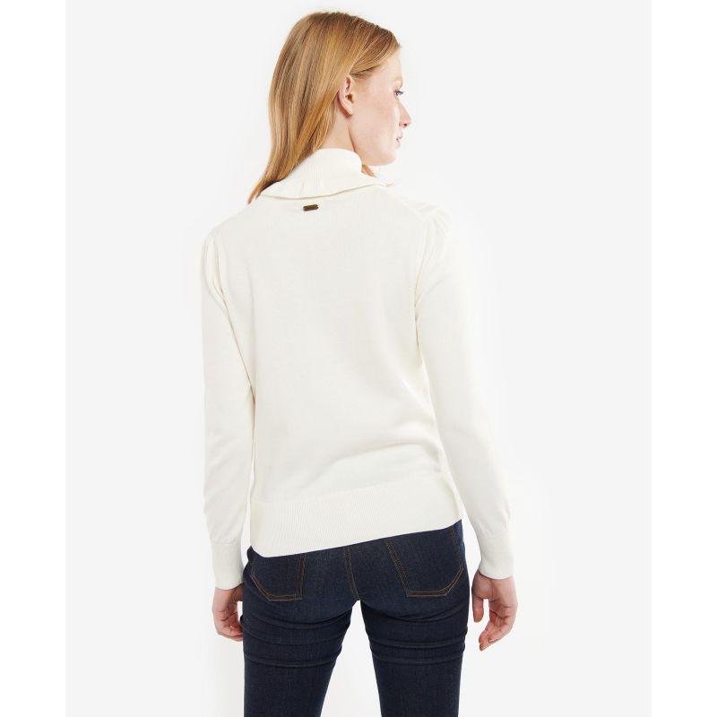 Barbour Scarlet Ladies Roll Neck - Cream - William Powell