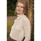 Barbour Scarlet Ladies Roll Neck - Cream - William Powell