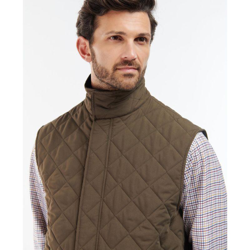 Barbour Shoveler Mens Quilted Gilet - Dark Olive - William Powell
