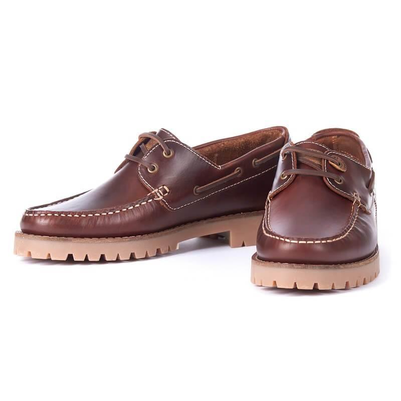 Barbour Stern Mens Deck Shoe - Mahogany Leather - William Powell